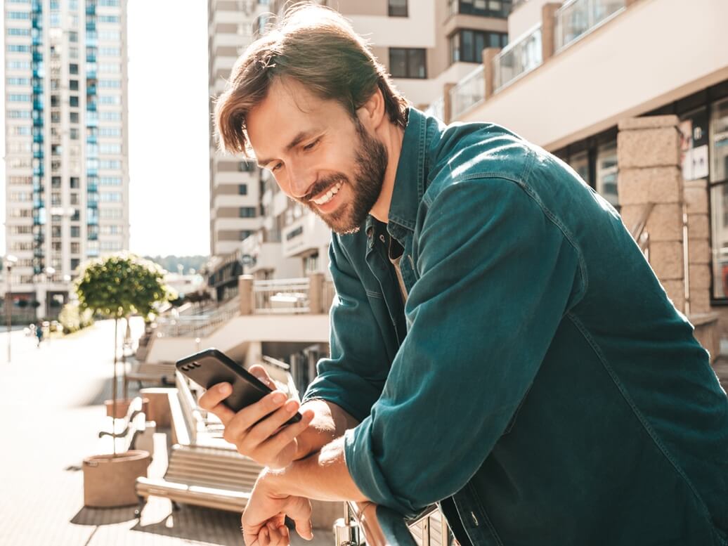 man contacting support